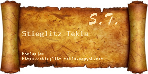 Stieglitz Tekla névjegykártya